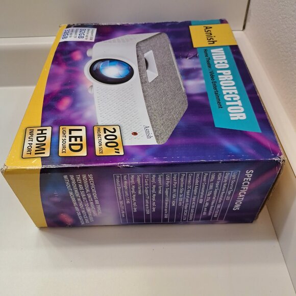 Asnish Outdoor Movie Projector Native 1080p, 9500 Lumens, Bluetooth - Picture 2 of 9